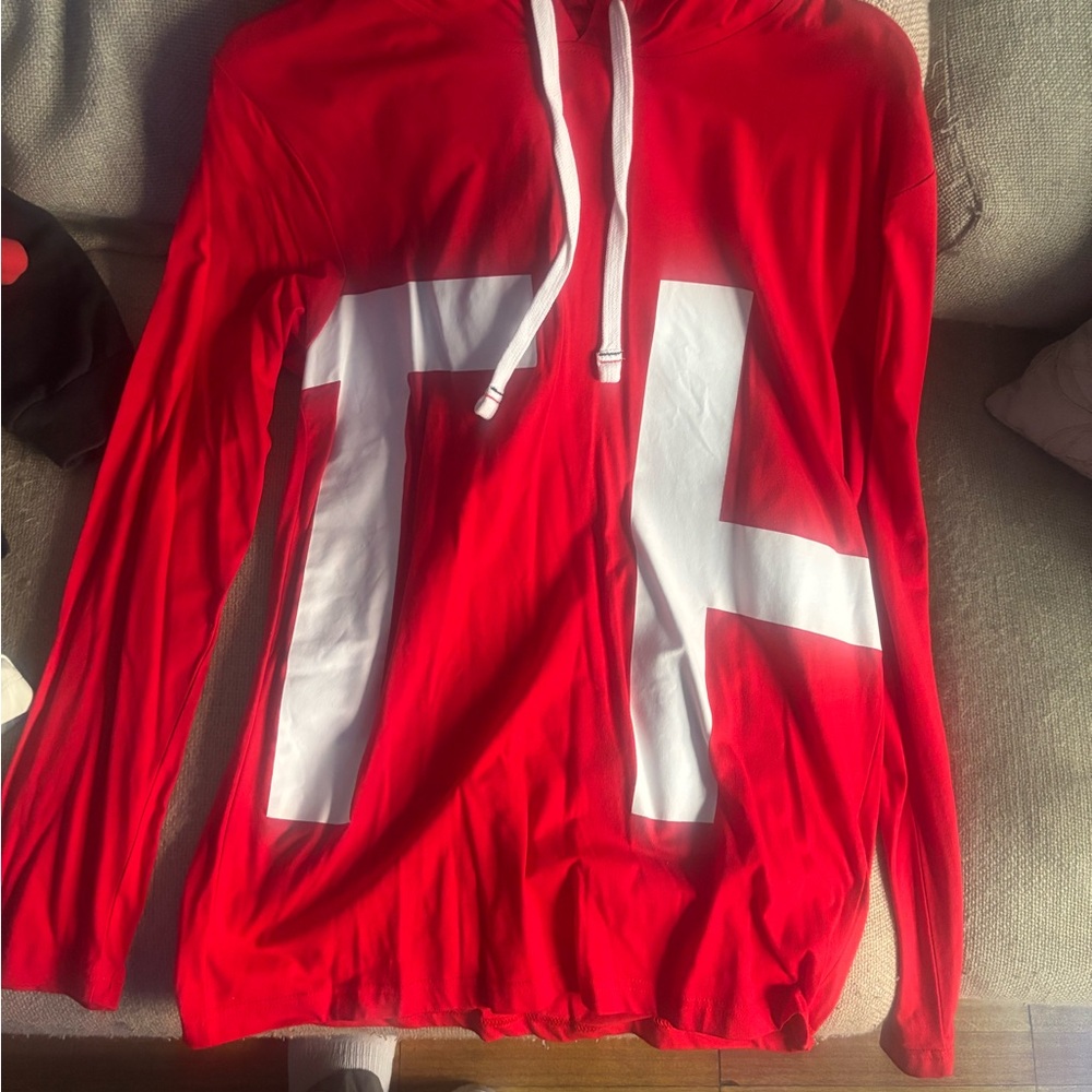 Tommy Hilfiger Red Graphic Hoodie Sweater vintage brand new TH